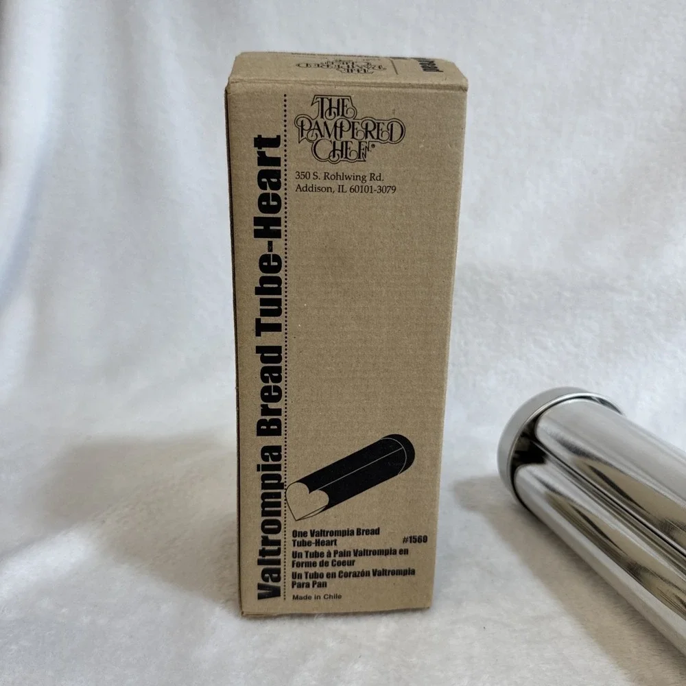 The Pampered Chef Valtrompia Bread Tube Heart Pan #1560 Made‎ in Chile